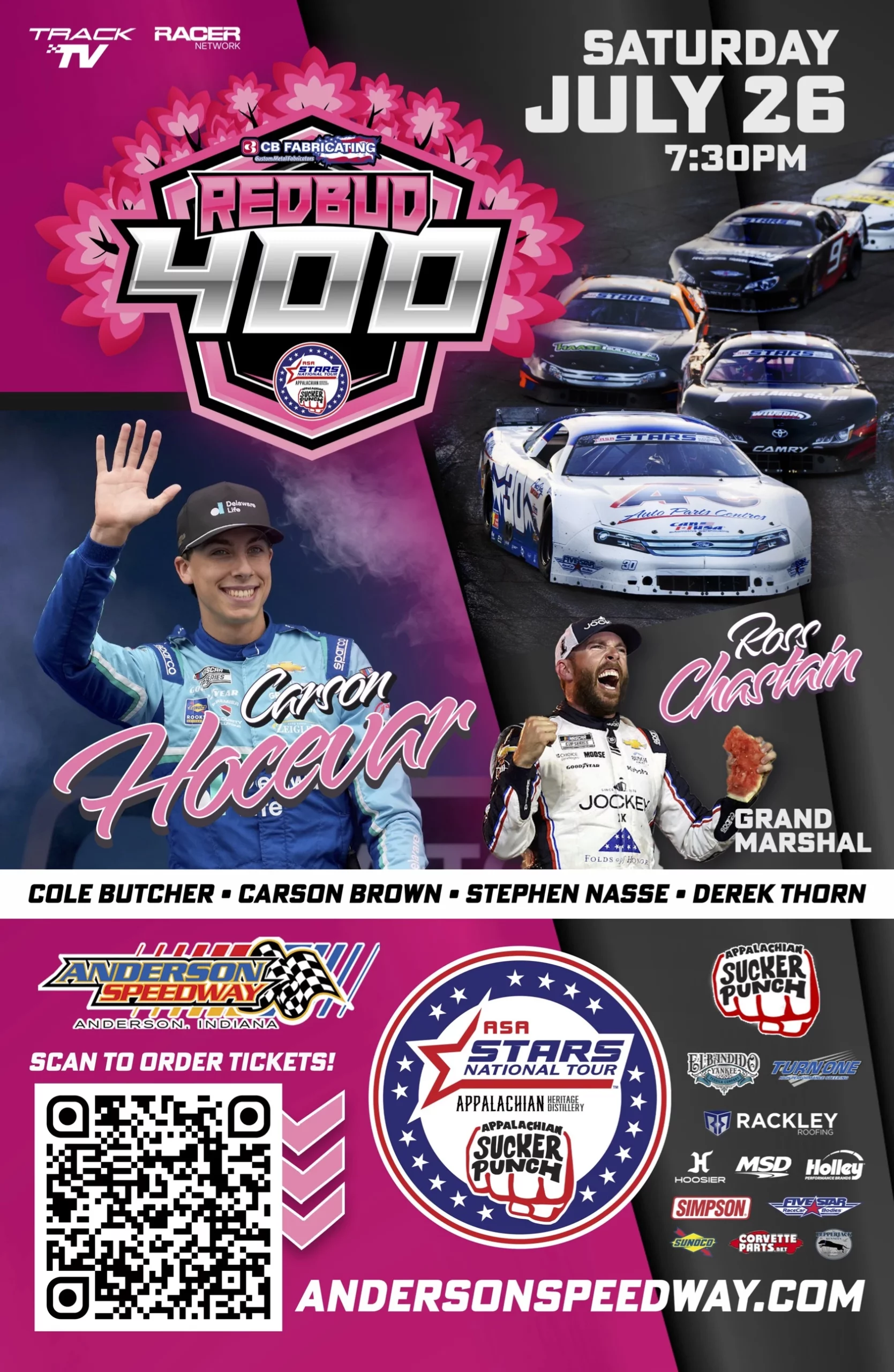 59th Annual CB Fabricating Redbud 400 Event Poster