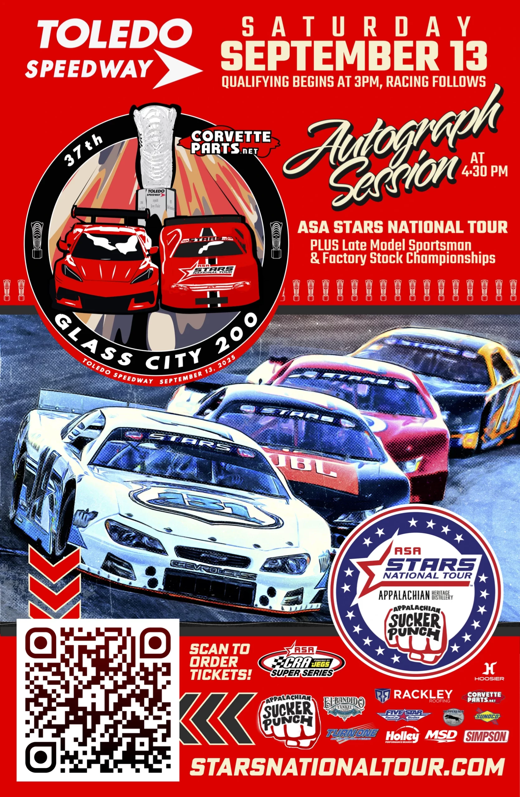 CorvetteParts.net Glass City 200 Event Poster