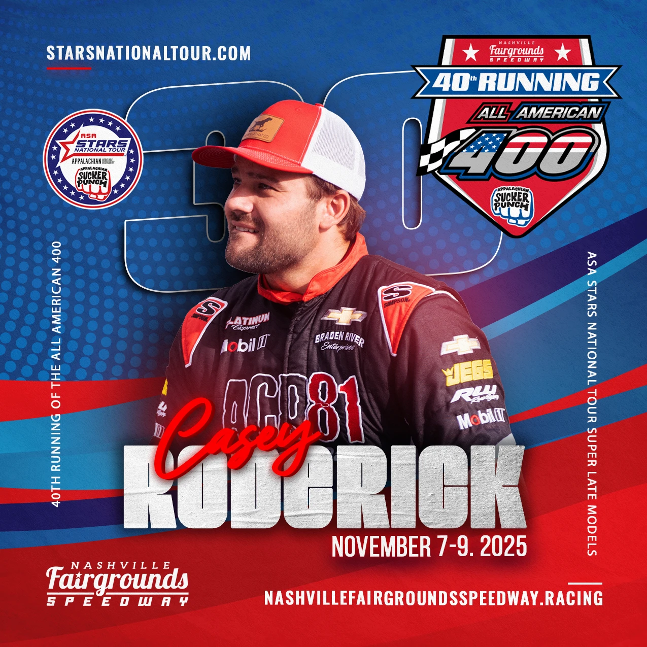 Casey Roderick Teams with Rette Jones Racing for the 40th Running of the All American 400 at Nashville Fairgrounds Speedway