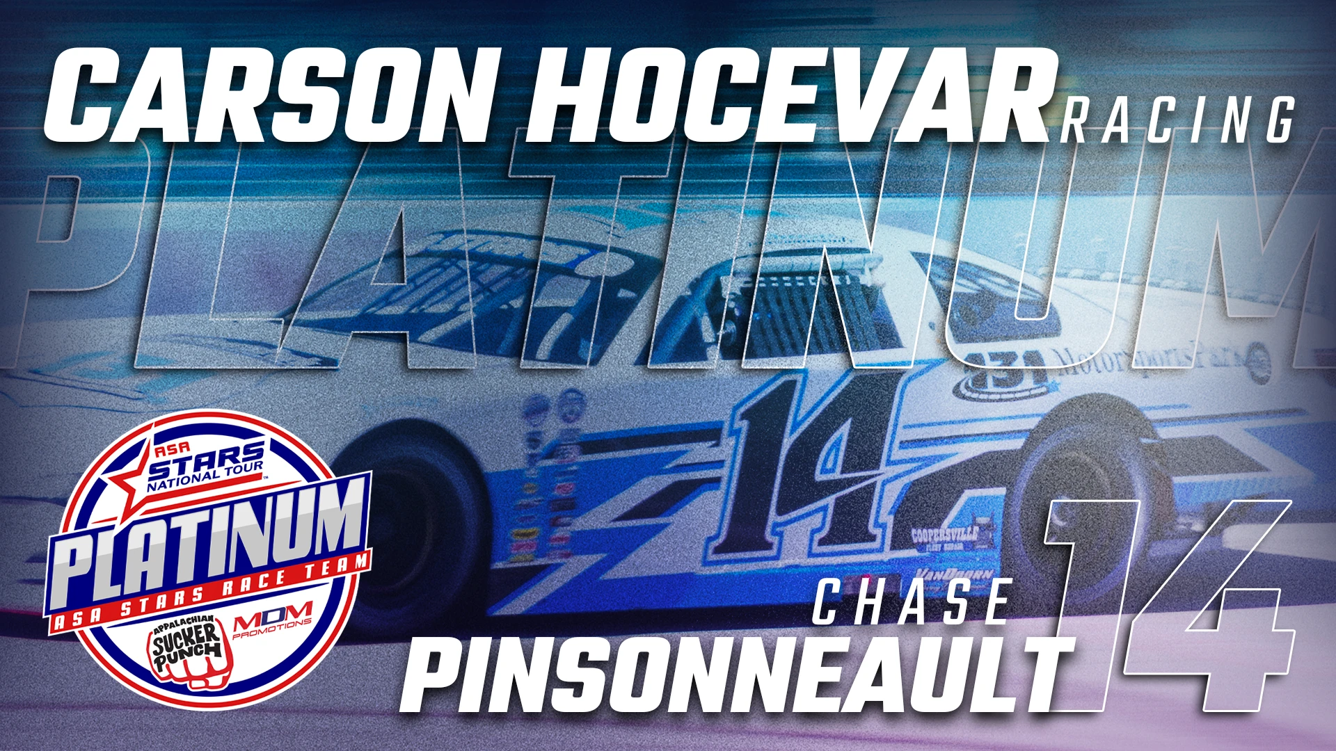 News: Carson Hocevar Racing and Chase Pinsonneault Join ASA STARS National Tour Platinum Program for 2026 Season / Click to Read