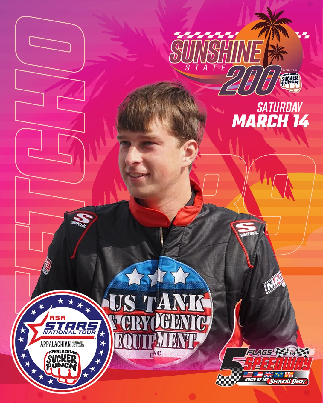 Featured image for “Dylan Fetcho Set to Compete in Sunshine State 200 Presented by Appalachian Sucker Punch”