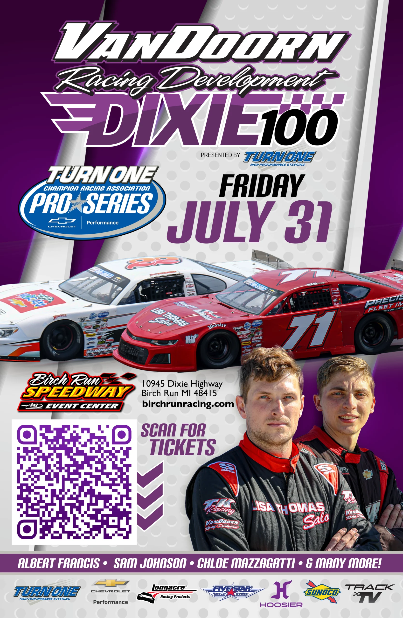 VanDoorn Racing Development Dixie 100 Event Poster